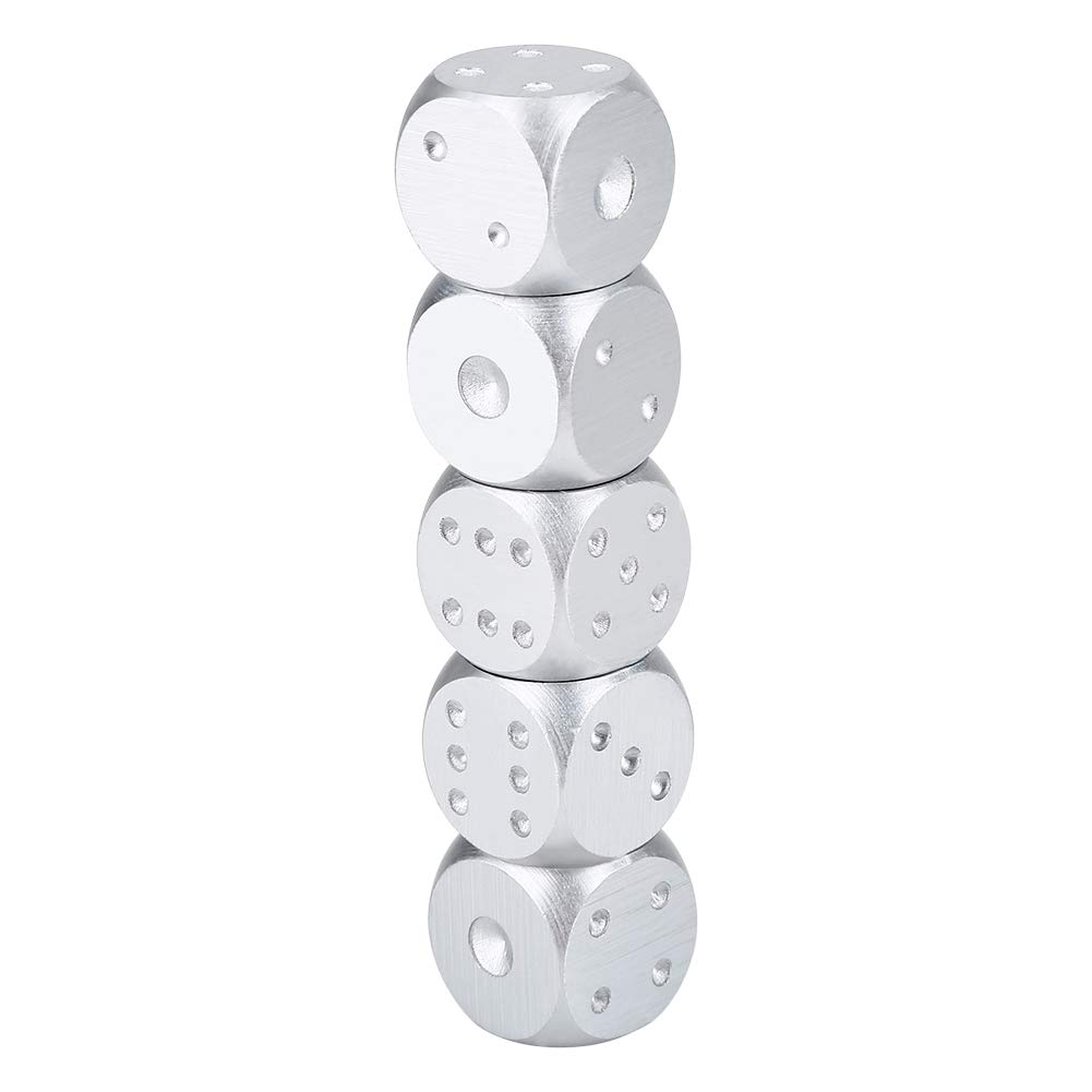 Jeu de Table en Alliage d'aluminium, 5 Pièces, Jeu de Poker, Jeu de Dés avec Boîte de Rangement (Carré)
