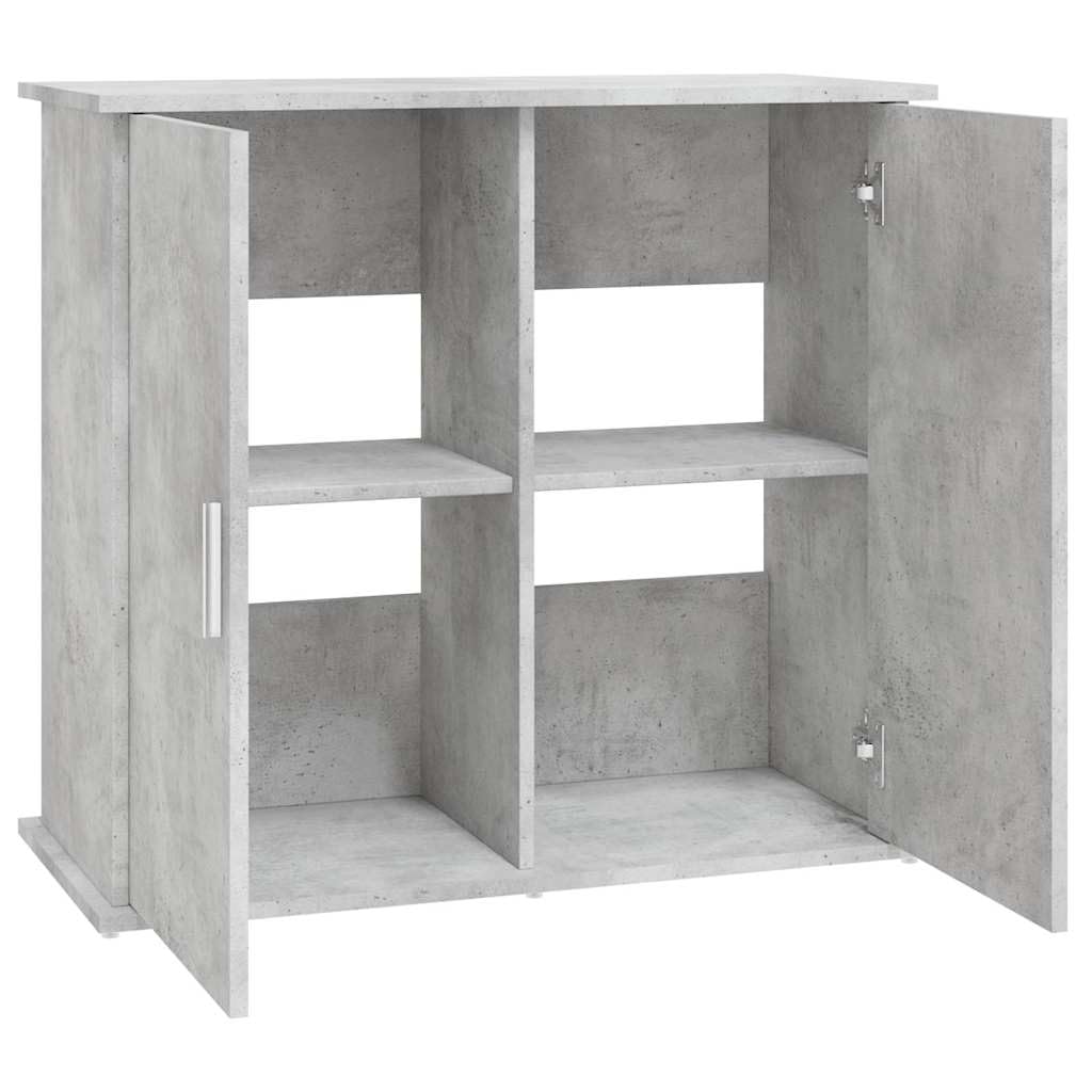Supporto per acquario grigio cemento in legno 81 x 36 x 73 cm con vano portaoggetti, porte, scomparti per acquari, mobiletto inferiore stabile, scaffale e supporto per allevamento e accessori