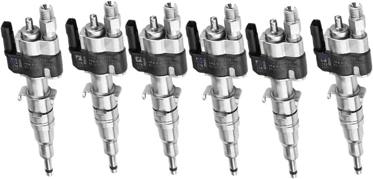 Lot de 6 injecteurs de voiture 13537589048 compatibles avec les séries 1 E81 E82 E87 E88 Série 3 E90 E91 E92 E93 Série 5 E60 E61 F10 F11 6 E63 E64 Remplacement pour 1353756565 137 3534548853