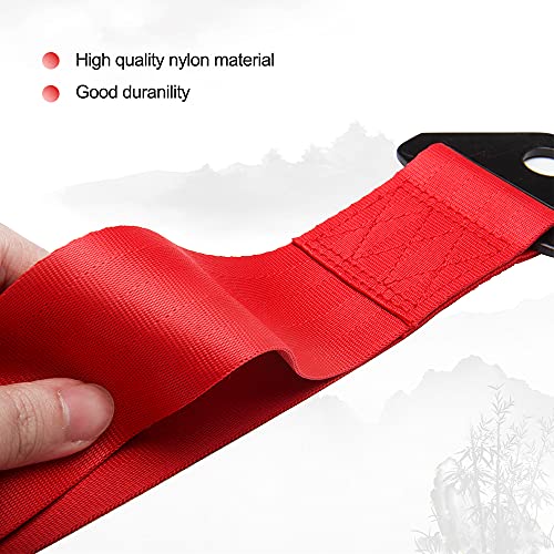 Car Modification Jdm Sports Red Racing Tow Strap Personalized With Chinese Slogan Traction Rope Trailer Hook Hf Fit For Front Or Rear Front Bumper Decorative Trailer Belt (B) #TOP3