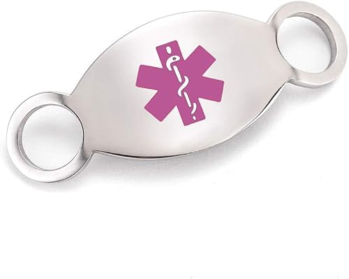 Miniatura 4 de Pulsera de alerta médica, cadena de trigo de acero inoxidable con etiqueta de identificación médica, pulseras de identificación de emergencia