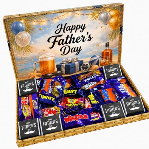 Fathers Day Chocolate Gift Hamper- Best Dad Ever Gift Box with Fathers Day Chocolates Neapolitans- Gift for Dad Chocolate for Daddy Stepdad Grandad Birthday
