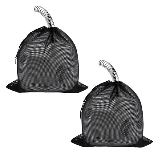 2 Stück Pumpenfilter-Netzbeutel, 45 x 45 CM Pumpennetzbeutel, Teichpumpe Filterbeutel, Filterbeutel Aquarium,Filtertasche mit Kordelzug, Pumpen-Barriere Tasche, für Wasserteichfilter im Freien