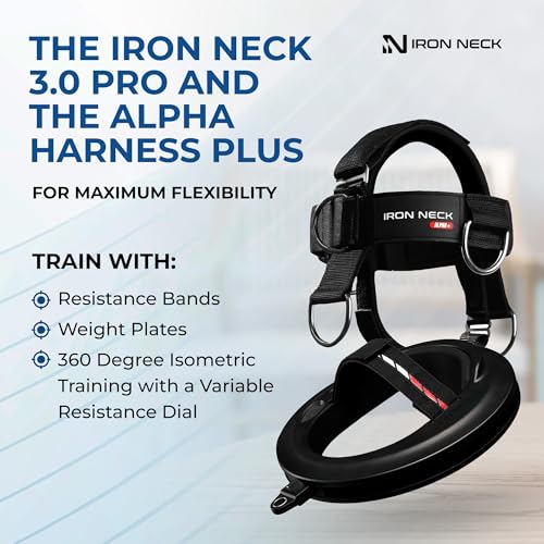 Image of Iron Neck Trainer 3.0 Pro, Alpha Plus Neck Harness, and Strength Kit Bundle for Progressive Strength Training, Pain Relief and Muscle Building