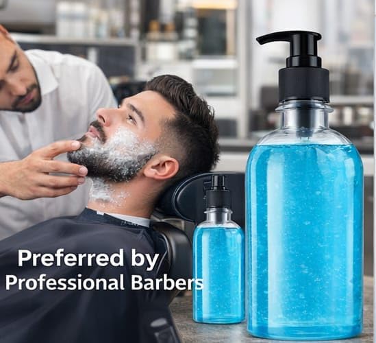 Non Foaming Shaving Gel, Clear Gel, Smooth Glide Shave, Better Beard Visibility, 500ml, Large Pack, Professional Use - Image 6 thumbnail