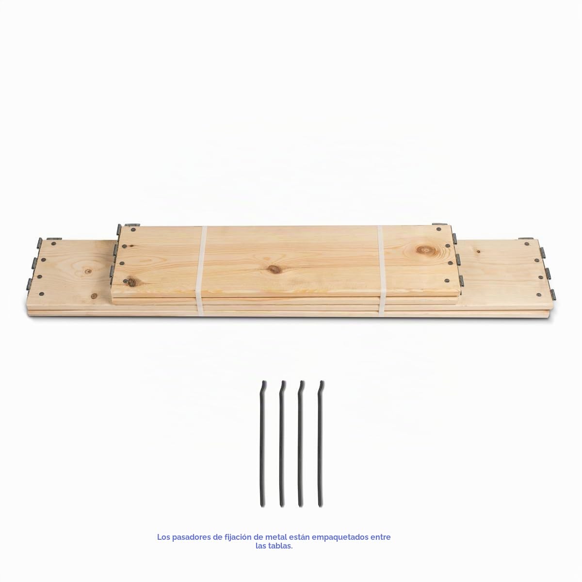 Bancal alto Gardivo 120 x 80 x 20 cm – 3 piezas de madera – Marco de palé de madera, cercado de jardín, apilable, enchufable