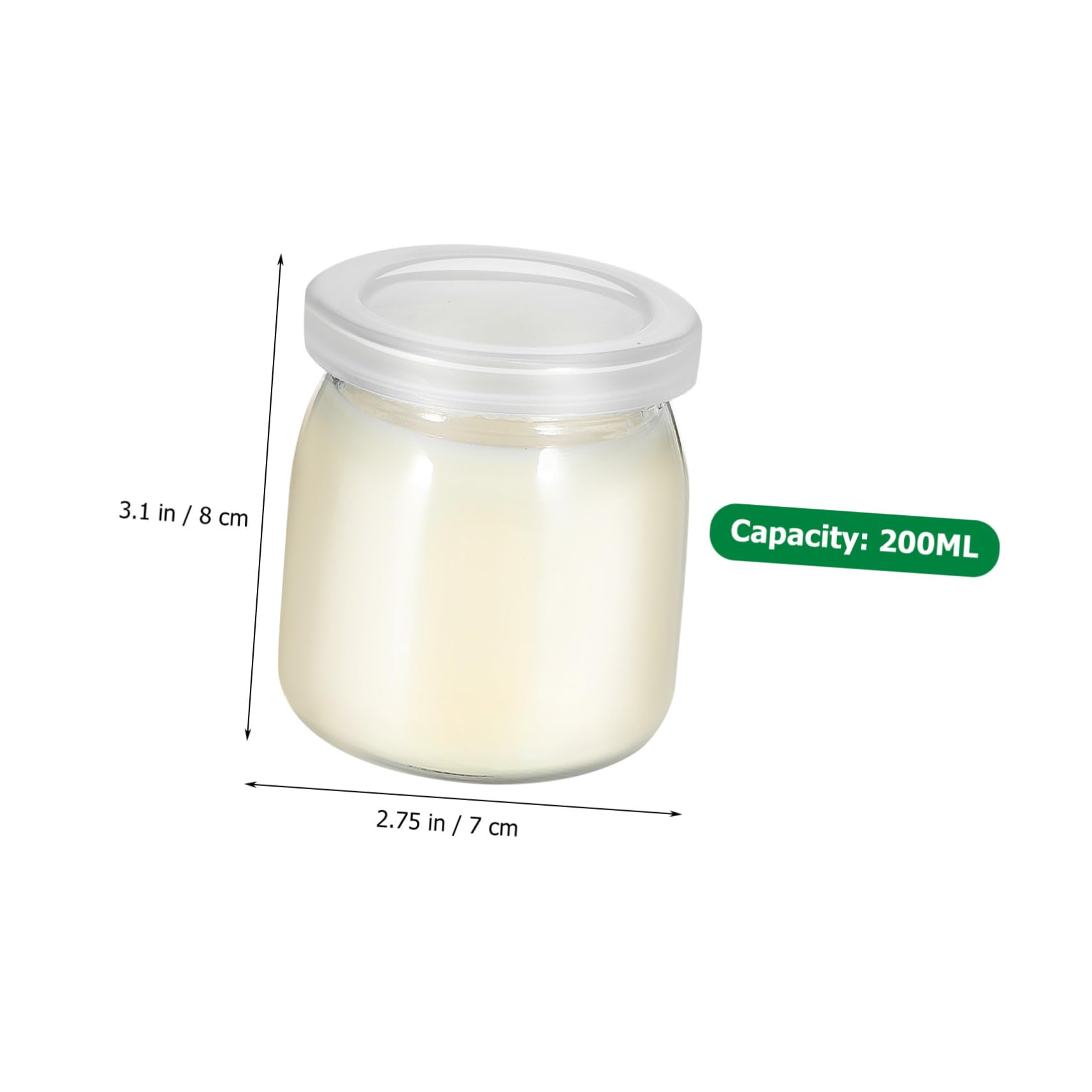 Holibanna 12 Pezzi Bicchieri da Yogurt in Vetro con Coperchi Trasparenti Contenitori per Dessert Vasetti per Budino Marmellate Gelatine e Mousse per Preparazioni Individuali e