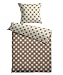 Produktbild Leonado Vicenti 4 TLG. / 2x2 TLG. Bettwäsche 135x200 cm in Taupe/beige aus Microfaser modern Sterne Wendebettwäsche Set mit Reißverschluss