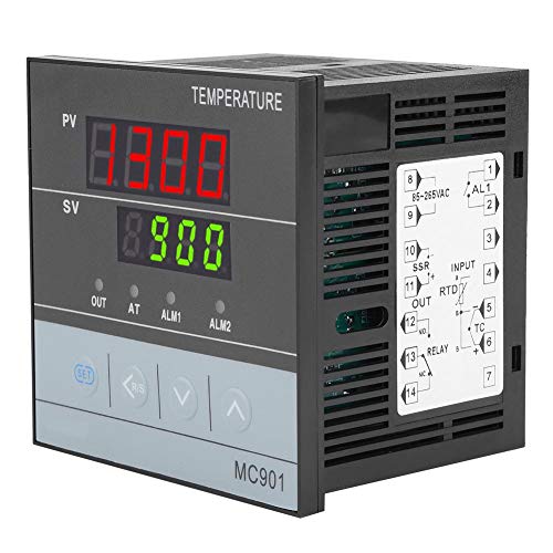MC901 Controlador de temperatura PID digital , entrada universal SSR Salida de relé ℃/℉ Pantalla con pernos 96x96x85mm