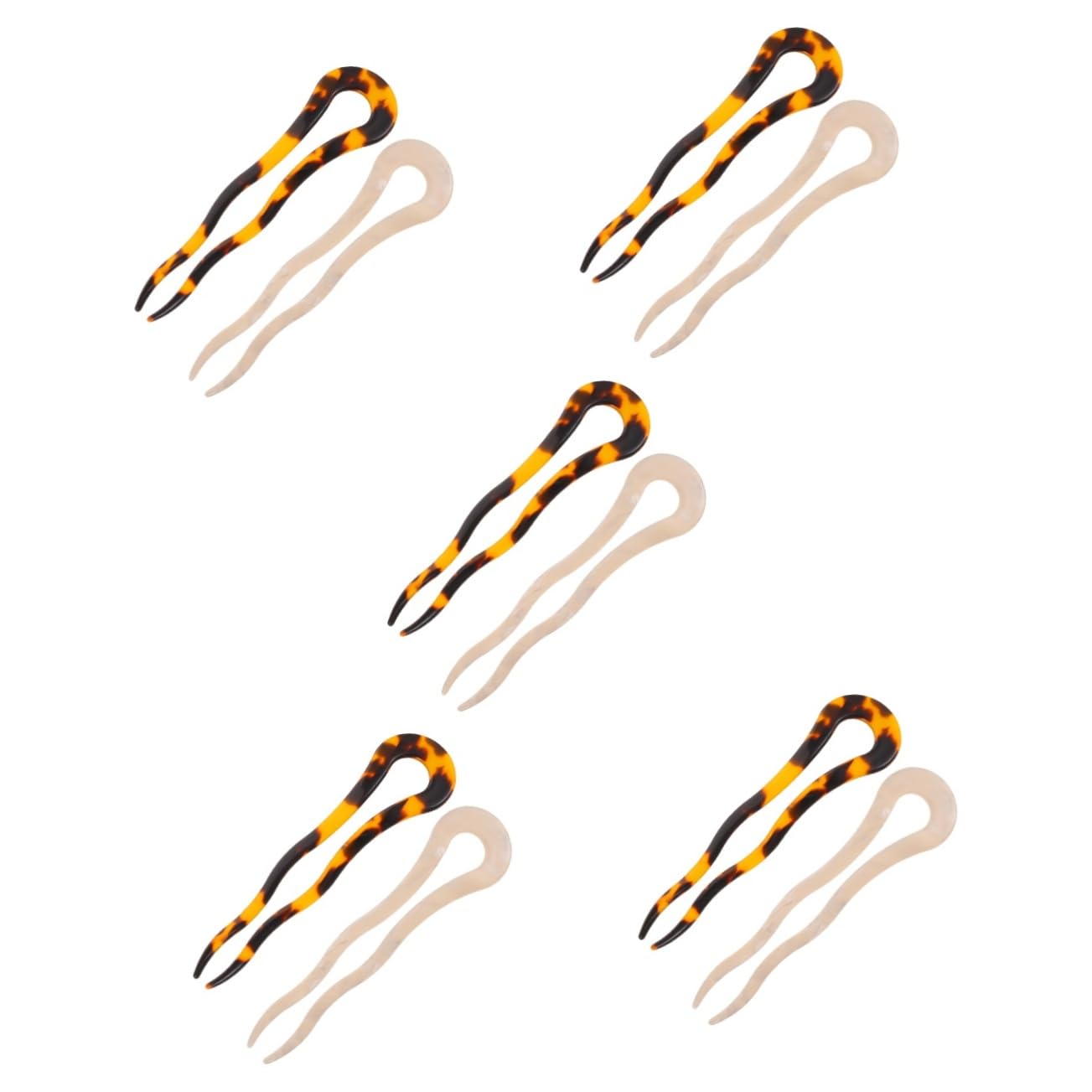 FRCOLOR 10 Piezas Horquilla Tenedor De Pelo Francés u Vintage U Pega Pin Para Mujer Joyas Para El Cabello Pasador De Moño Recogido Palos De Pelo Moño Gracia Perder Francia Hoja De Acetato