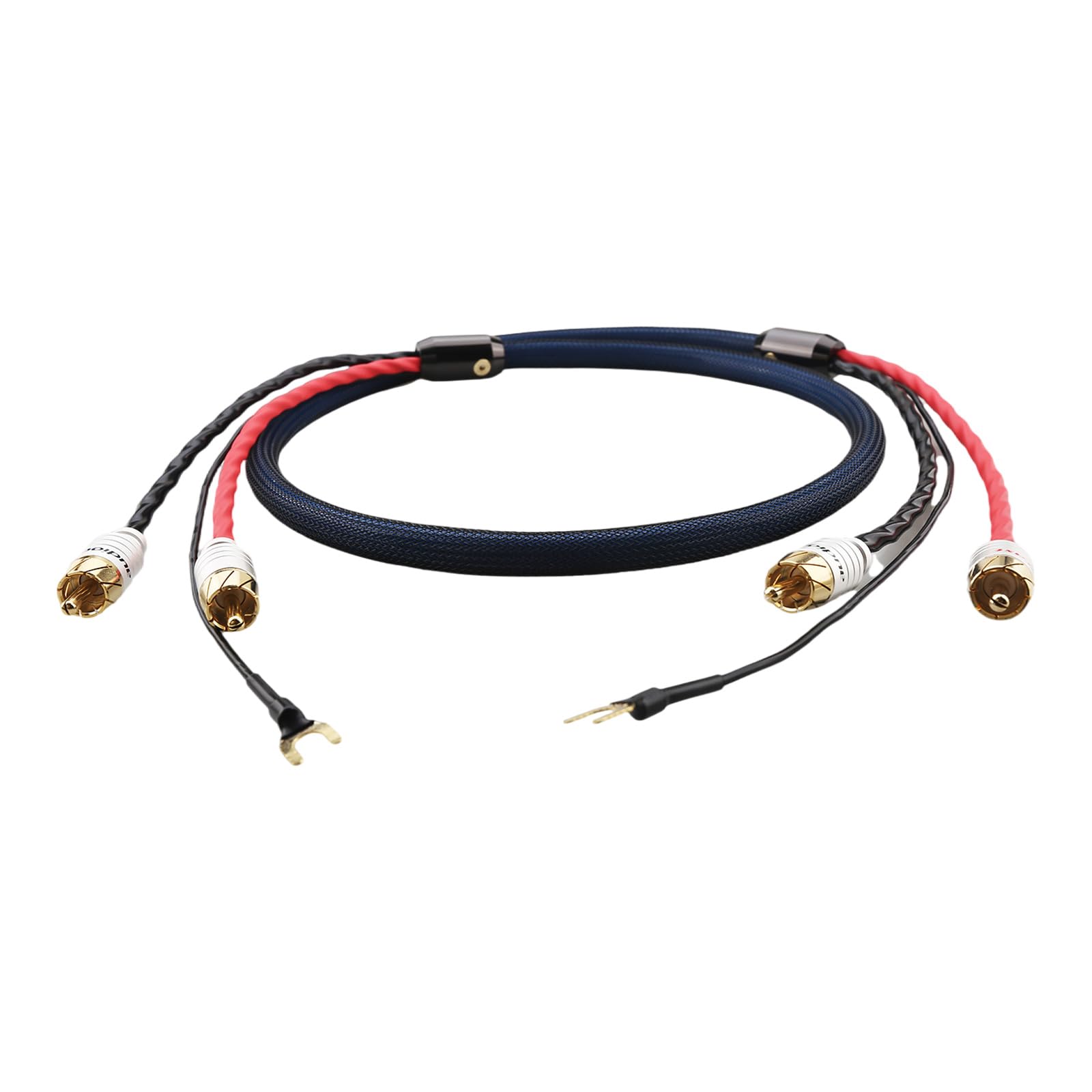 Giradischi 2RCA cavo con schermatura rivestita in argento migliora i bassi e alti chiari Cavo di registrazione Premium