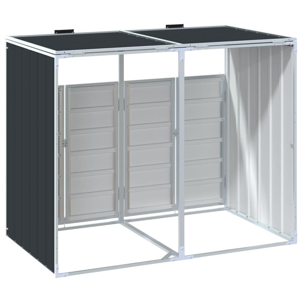 Générique Rangement à roulettes pour poubelles pour Deux bacs Acier, Maison & Jardin, Produits ménagers, Accessoires pour conteneurs à déchets, Cache-conteneurs à déchets, Anthracite, (Poids 27.15KG)