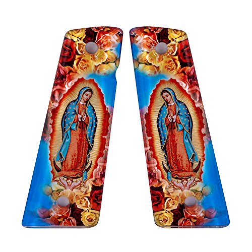 Custom 1911 Magwell Ambi & Non-Ambi fit Acrylic Grips Virgin Mary Colt Kimber Sig Sauer S&W