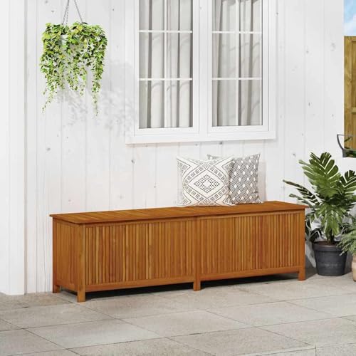 Rantry Baúl de jardín 200 x 50 x 58 cm de madera maciza de acacia