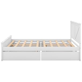 Amazon.com: LZ LEISURE ZONE Queen Size Platform Bed with 4