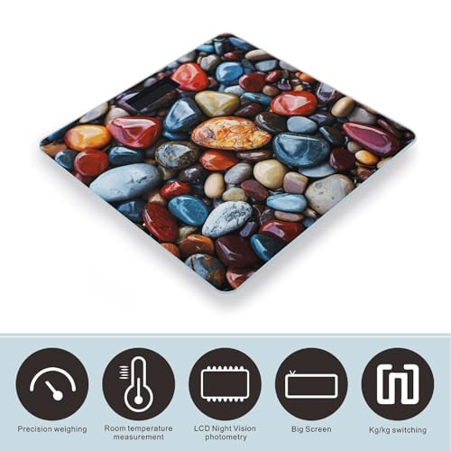 Báscula digital de baño Color Stones Hippie de vidrio templado miniatura 3