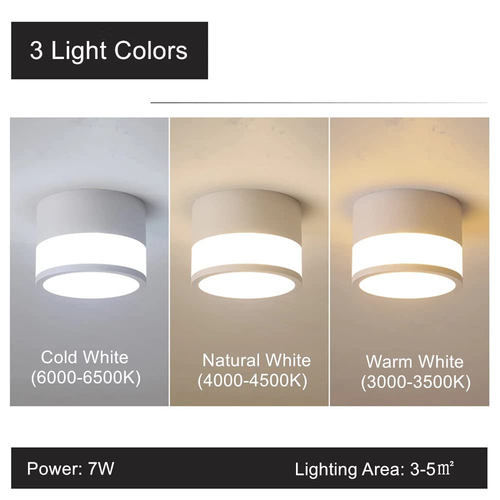 Foco empotrable de ficie Macaron de 7 W, Apliques de Techo, iluminación empotrada pequeña para armarios, Luces de Techo empotradas, iluminación empotrada