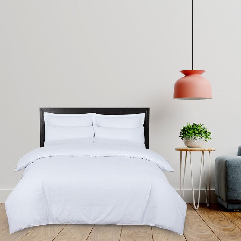 DTEX HOMES 6 Piece Bedding Set 100% Egyptian Cotton SuperKing Duvet Sets 400 Thread Count, 1 Duvet Cover, 4 Pillowcases and 1 Fitted Sheet Hotel Quality Duvet Cover Set (Super King Bedding Set)