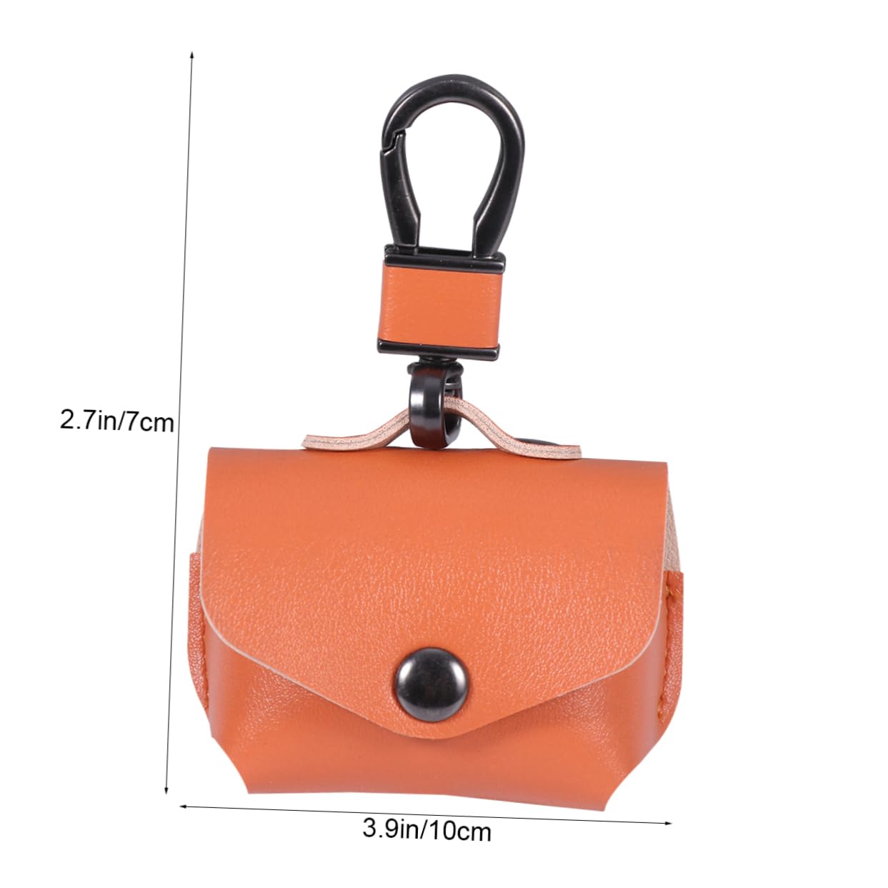 DOITOOL 3stücke Einfaches Imitationsleder-Earphone Case Cover Schützende Hülle Für Tragbar Mit Metallkarabiner Orange Kabelloser Ohrhörer-Schutz
