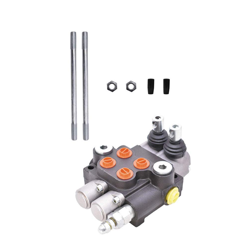Distributeur hydraulique à Double Effet, 2 tiroirs, 13 GPM, 3600 PSI, Ports SAE, pour Petits tracteurs, tracteurs, chargeuses et fendeuses de bûches.