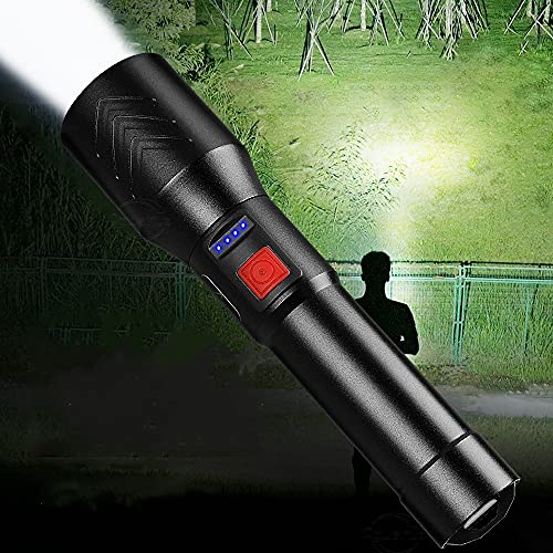 Superhelle LED-Taschenlampe Wiederaufladbar, 6000 Lumen XHP50 Taktische Taschenlampe Hochleistungszoombare 5-Modi-LED-Taschenlampe Eingebaute Batterie-Handfackeln mit Power-Display für Camping Cover