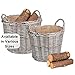 Wrenbury Log Basket for Wood Burner Indoor 30cm - Round Wicker Storage Basket - Kindling Basket Storage - Small Wood Basket for Logs - Log Store Indoors - Fireside Basket