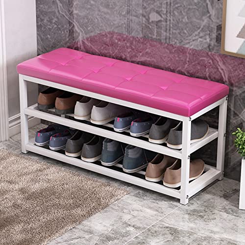 Banc étagère à chaussures en cuir pour un rangement efficace