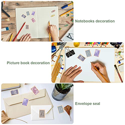 EXCEART 200 Vellen Vintage Diy Scrapbooking Stickers Antieke Postzegel Stickers Journaling Levert Retro Craft Diy Papers… - Afbeelding 4