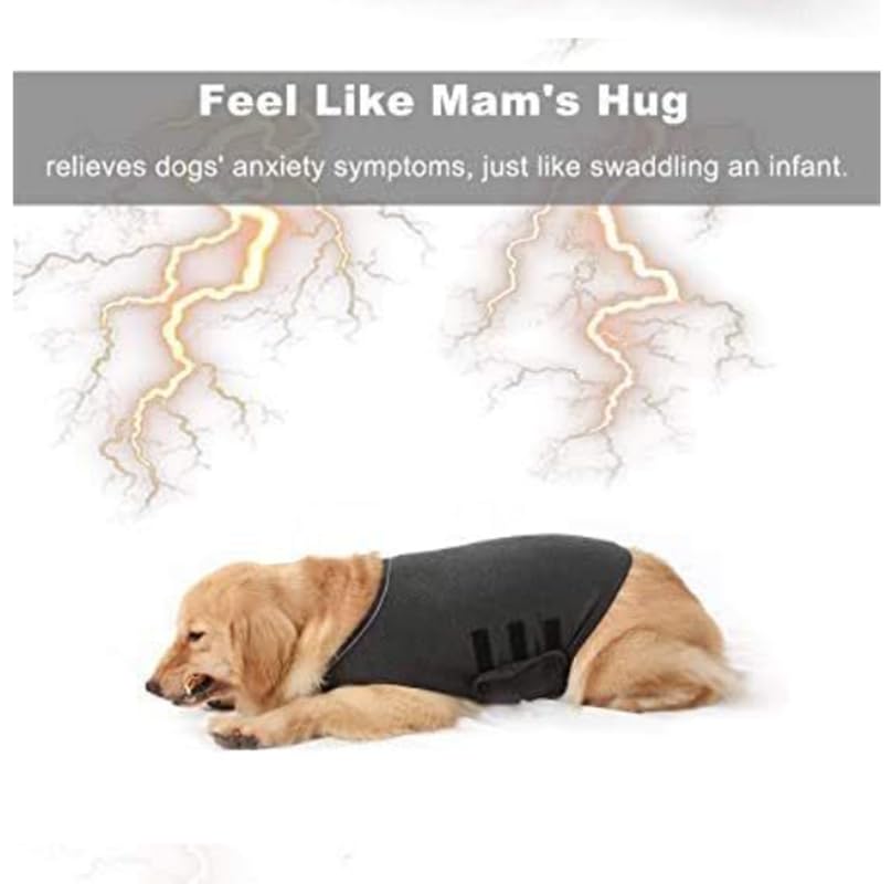 Cappotto Anti-Ansia per Cani, Giacca per Ansia per Cani,Leggero e avvolgente per Animali Ansiosi, per Mantenere Calmante il Comfort (Grigio, M)