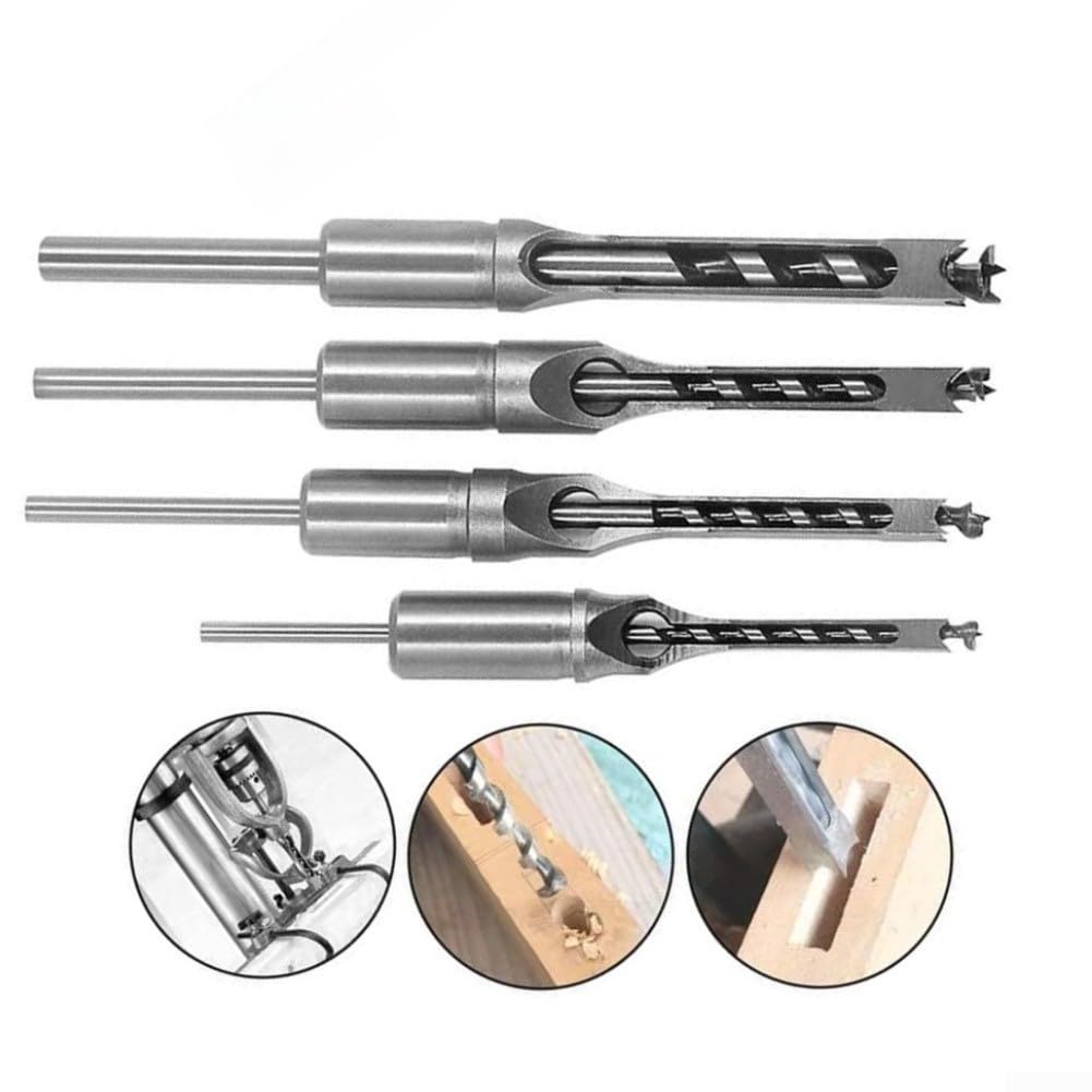 Set 6 per punte Foro Quadrato Mortasatrice Acciaio Set 6 per