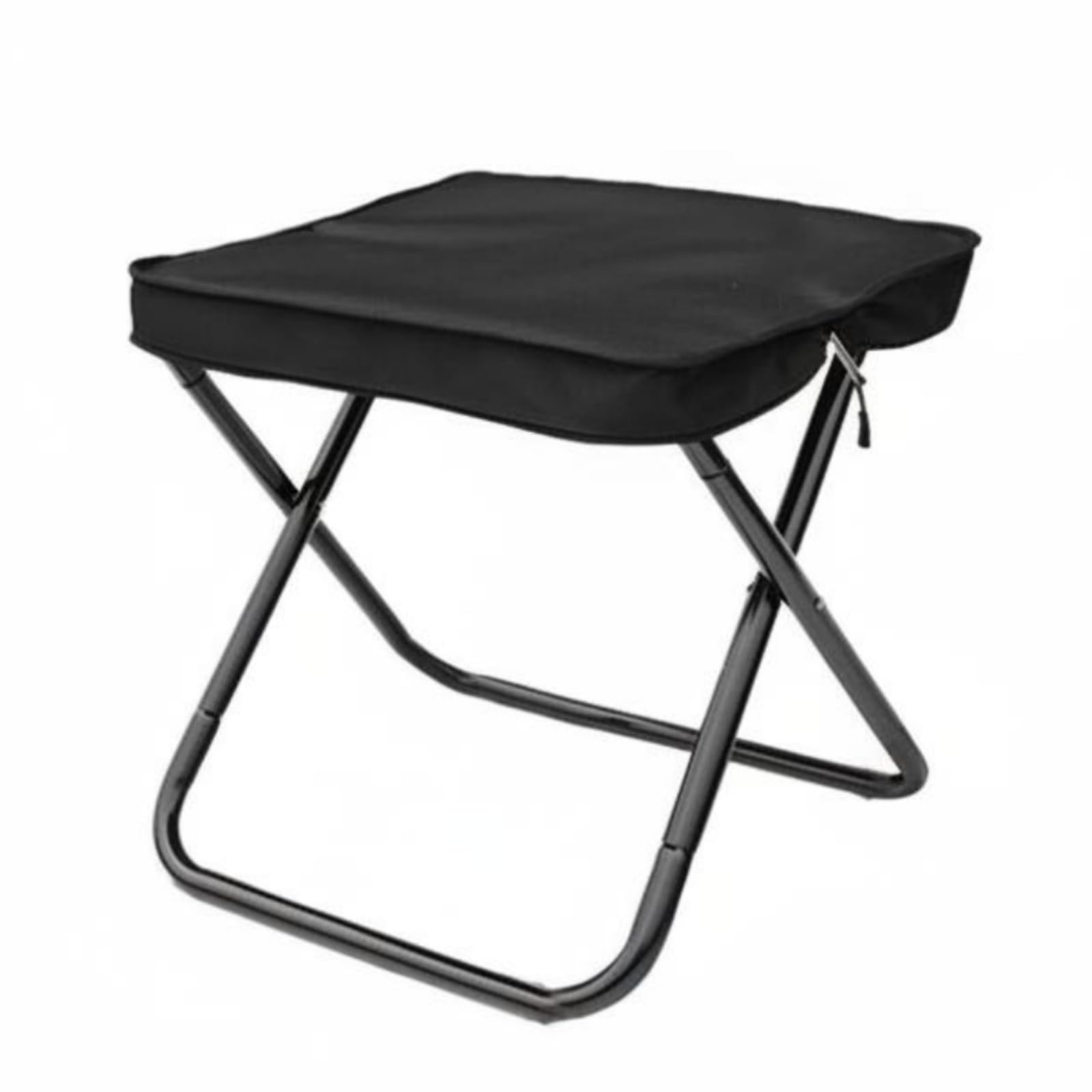 rockible Siège Portable Pliant Tabouret Aluminium Pliable Robuste Tube Rembourré Matériau Oxford Poids Léger Adapté Camping, Noir, Tabouret Pliant sans Embouts De Pieds