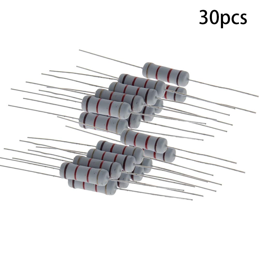 Uxcell 10-Pack 1.2K Ohm Resistors - 5W Metal Oxide Film, Flame Proof For Electronics Projects