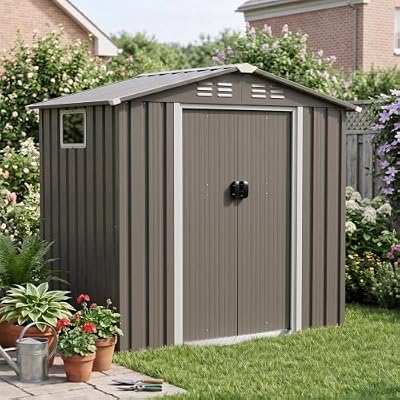 Vongrasig 6x4 FT Outdoor Storage Shed with Window & Lockable Door