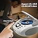 LONPOO CD Players Portable Boombox with FM Radio/USB/Bluetooth/AUX Input and Earphone Jack Output, Stereo Sound Speaker & Audio Player,White