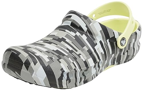Crocs Unisex Erwachsene Bistro Work Graphic Clog Clog, Black/Lime, 42/43 EU