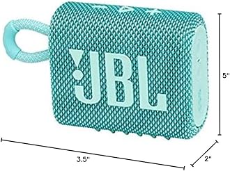 Go 3 - Portable Mini Bluetooth Speaker, big audio and punchy bass, IP67 waterproof and dustproof, 5 hours of playtime, speaker for home, outdoor and travel (Teal)