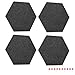 Navaris Felt Memo Board - 4X Pieces Decorative Hexagon Notice Boards with Push Pins and Tape 7.9 x 6.7 x 0.6 inches (20 x 17 cm) - Dark Grey