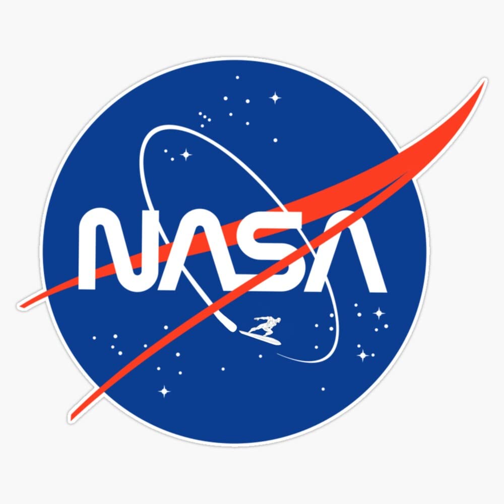 NASA Logo Silver Surfer Bumper Sticker Vinyl Decal 5"