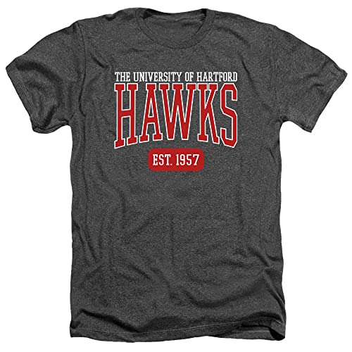 University of Hartford Official Est. Date Unisex Adult Heather T Shirt,Charcoal Heather, Medium