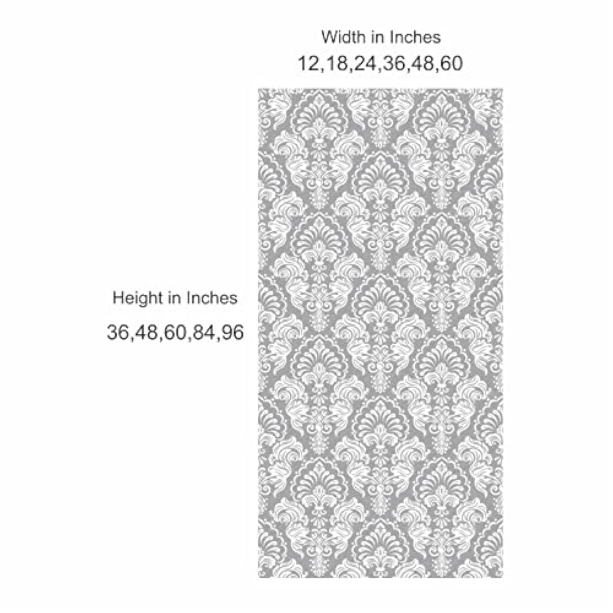 Damask Seamless Pattern Frosted Film Door Window Sticker