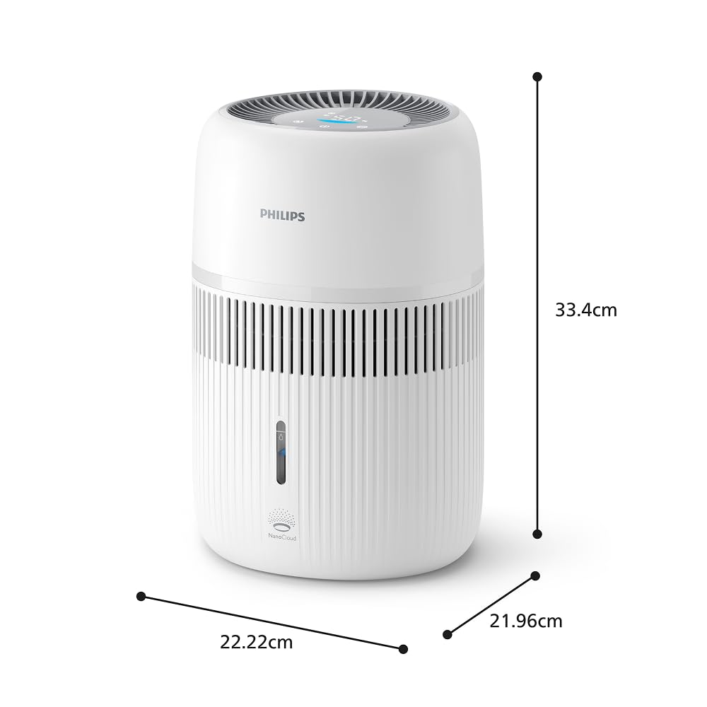Philips Humidificador Evaporativo Serie 4000, Humidificación Higiénica, 99,97% Menos Bacterias, Depósito de Agua 3,5 L, 275 ml/h, Habitaciones hasta 41 m², Blanco (HU4209/00)