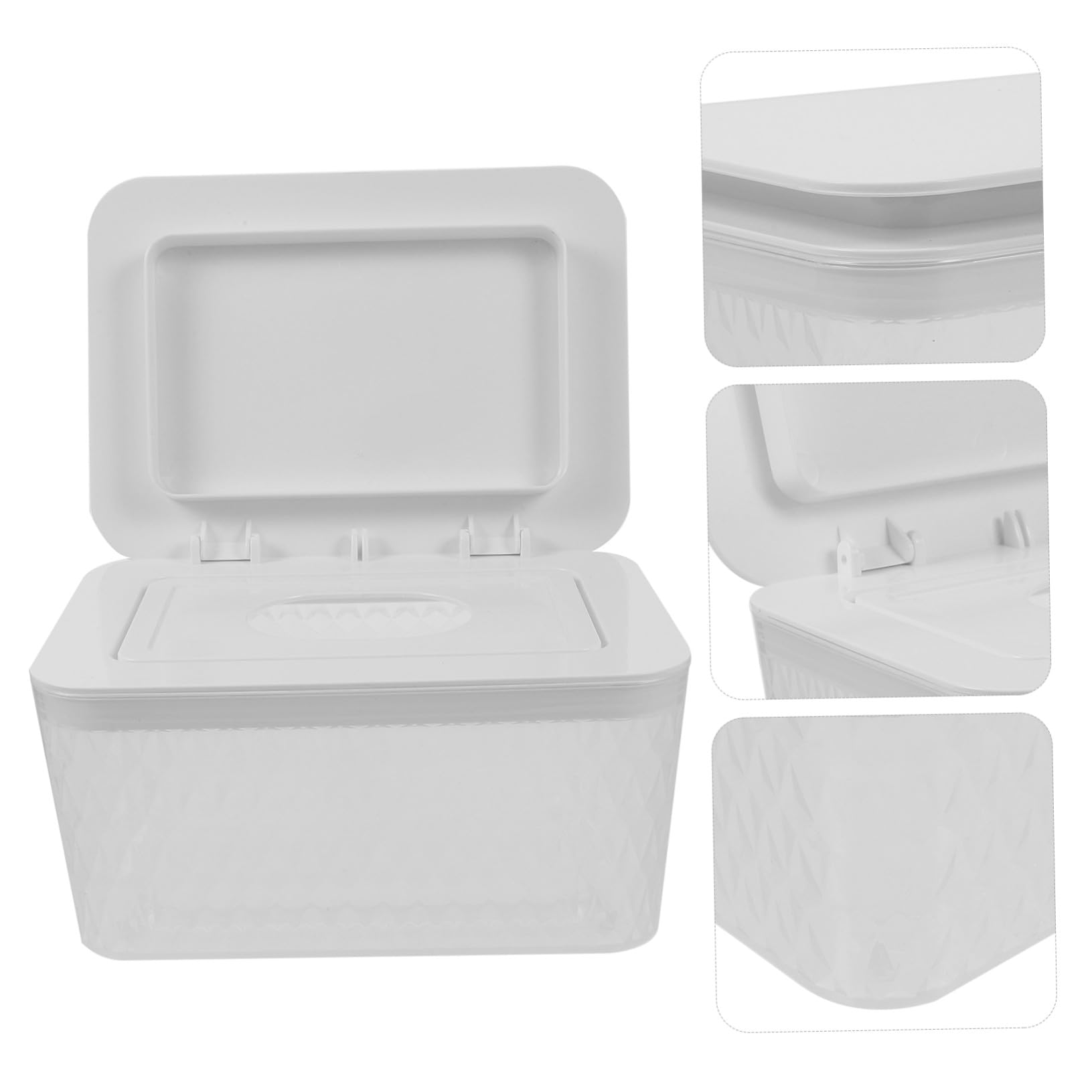 Caja para Toallitas Húmedas Rellenable Tapa, Compacta Plástico, Blanco