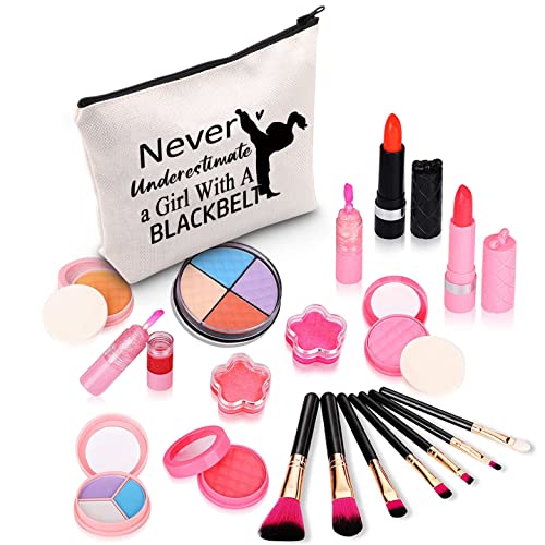 ZJXHPO Karate Lover Survival Kit Never Underestimate a With A Black Belt Makeup Bag With Zipper Black Belt Toiletry Bag Karate Trainer gift (Belt)3