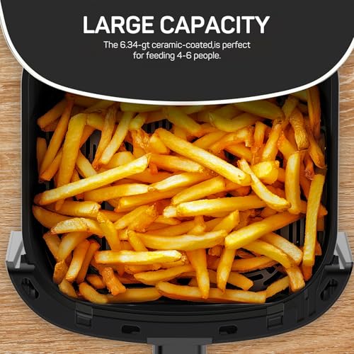 Air-Fryer-6-Quart-with-Viewing-Window-12-in-1-Functions-Air-Fry-Roast-Reheat-Dehydrate-Bake-Steam-and-More-400F-Max-Temperature