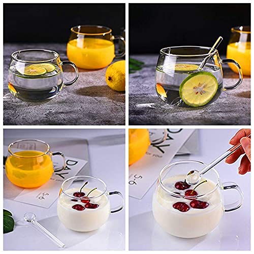 Image of KiKiluxxa 400ml Borosilicate Glass Mug for Tea & Coffee, Pack of 1