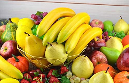 JEDFORE 6Pcs Fake Banana Simulation Artificial Lifelike Fake Fruit for Christmas Festival Home House Kitchen Wedding Party Photography Decoration