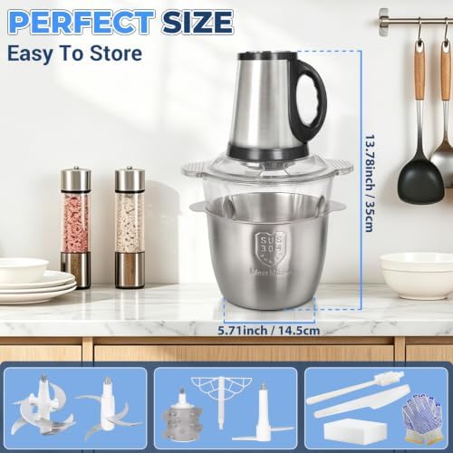 Food Processor-2 Bowls(12Cups+12Cups),Food Chopper for Meat — view 8
