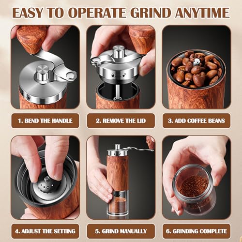 Compact Manual Coffee Grinder with Hand Crank and 5 Customisable Settings for Travel, Office, Camping, and Espresso - Image 6