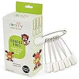 Comffy 50 PCS Diaper Pins - Stainless Steel Pins with Plastic Safety Lock, Large Nappy Pins with...