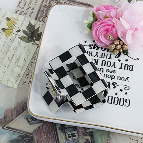 4Pcs Checkered Hair Claw Clips, Betterjonny Square Checker Barrettes Cute Non Slip Hair Jaw Clips Hair Accessories For Girls And Women Thick Thin Hair #TOP5